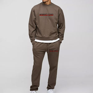 ชุดวอร์มผ้าฝ้ายและสเวตเตอร์สีพื้นชุดวอร์มสำหรับวิ่งจ๊อกกิ้งโอเวอร์ไซส์ทำจาก100% - Product Image 3