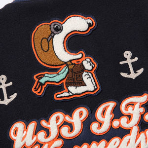 OEM Embroidery Patches Custom Men Letterman Jacket Leather Sleeves Street Plus Size Coat Varsity Jacket - Product Image 3