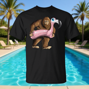 Maillot de bain et t-shirt Bigfoot Flamingo pour le plaisir de la baignade et les cours de natation – Produit promotionnel - Product Image 3