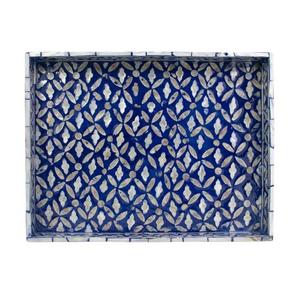 Plateau de service de luxe de taille personnalisée pour la décoration intérieure en bois MDF fait à la main avec de magnifiques motifs ovales pour le service de nourriture de table - Product Image 1