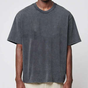 Logo personnalisé T-shirt imprimé surdimensionné et lourd pour hommes, 100% coton, délavé à l'acide et cousu vintage pour hommes - Product Image 1