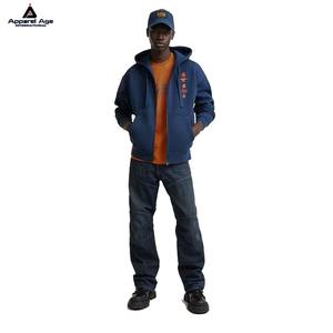 OEM Custom Logo Design Cotton Embroidery <b>Hoodie</b> Manufacturers Plain High Quality Plain Heavy Unisex <b>Full</b> <b>Zip</b> <b>up</b> Hoodies - Product Image 2