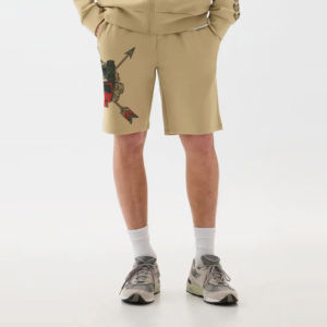 Ensemble de survêtement décontracté 2 pièces pour homme : sweats à capuche zippés en coton tricoté et shorts de jogging respirants d'été, avec logo personnalisé - Product Image 2