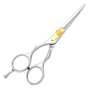 Ciseaux de coiffure en acier inoxydable de haute qualité, rasoir droit, ciseaux de coupe pour barbier, outil de salon de coiffure doré pour l'index - Product Image 2
