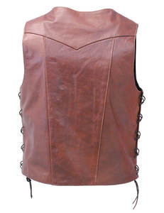 2025 nouveau gilet en cuir de buffle à la mode adulte gilets personnalisés Vintage vestes en cuir marron gilet Logo personnalisé Service OEM - Product Image 2