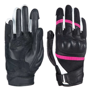 Ladies Short Cuff Vented Summer Motorcycle Gloves Black White Pink Motorcycle Auto Racing Wear Genuine Leather Gloves For Men - Product Image 1