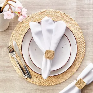 Superior Quality Rattan <b>Square</b> Shape Napkin Rings Affordable Rattan Napkin Rings for <b>Table</b> Decoration - Product Image 4