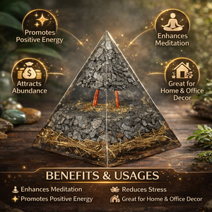 Pyramide d'Orgone en Hématite Sculptée, Protection Énergétique, Guérison, Pierre Précieuse, Amour, Durable, Véritable Cristal, Décoration d'Intérieur - Offre Spéciale - Product Image 3