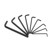Tridente kunci pas Torx Allen bintang lengan panjang 9 buah buatan Taiwan metrik industri l-key pegangan hitam oksida selesai 240mm S2