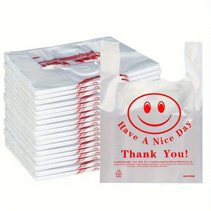 ถุงพลาสติกถุงใส่เสื้อยืดราคาถูกทำจากวัสดุ HDPE/LDPE คุณภาพสูงยืดหยุ่นได้ดีเหมาะสำหรับใช้ในซูเปอร์มาร์เก็ต - Product Image 1