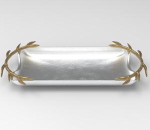 Premium Hot Modern Design Tray for Kitchen Dining Round Shape <b>Plate</b> with Gold Border Dessert Food <b>Serving</b> for Home and Kitchen - Product Image 2