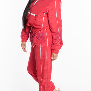 ชุดวอร์มผู้หญิงไซส์ใหญ่แบบ 2 ชิ้น ผ้ากันลม ระบายอากาศ น้ำหนักเบา ลายพิมพ์/สีพื้น รับผลิตตามแบบ OEM - Product Image 3