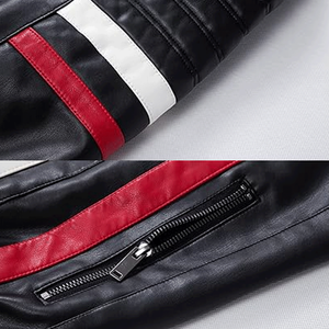 Men's Slim Fit Winter Custom Biker Riding PU Leather Racing Motorbike Jacket Breathable Touring Bomber - Product Image 6