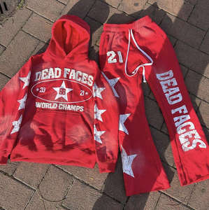 Survêtement sur mesure 500 GSM pour hommes Pantalon de survêtement et sweat à capuche avec logo imprimé personnalisé Survêtement respirant surdimensionné pour hommes - Product Image 5