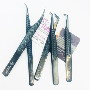 Pince à épiler noire 90 degrés durable vison extension de cils pince à épiler incurvée pince à cils Logo en acier inoxydable - Product Image 2