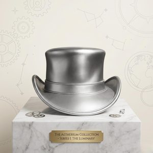 Chapeau haut de forme steampunk argenté, aspect métallique, fait main, sur mesure, qualité supérieure, pour cosplay et théâtre - Product Image 4