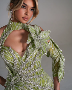 Robe de mariée turque artisanale en satin, longueur au sol, pour femme, pour fêtes et occasions spéciales, naturelle, respirante et infroissable - Product Image 4