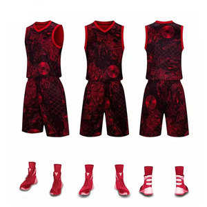 Nouveauté Tissus respirants personnalisés 100% polyester, vêtements de sport en gros, basket-ball unisexe réversible imprimé par transfert de chaleur - Product Image 6