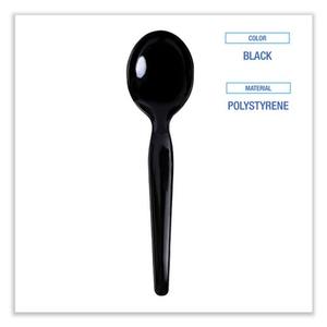 Cucharas de Sopa de Poliestireno Negro Resistentes Boardwalk, 1000 Unidades por Caja, Cucharas Desechables - Product Image 3