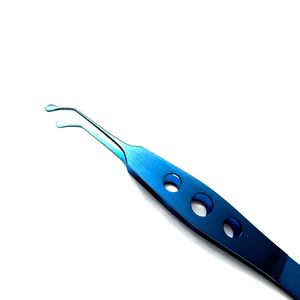 Forceps chirurgicaux ophtalmiques manuels en acier inoxydable de haute qualité, à manche plat, pinces à nouer, plateforme à dents, base angulaire - Product Image 4