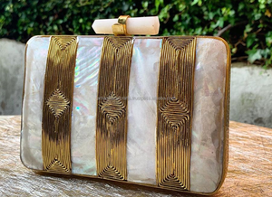 100% laiton naturel nacre pochette Vintage luxe sac de soirée pour les femmes prix de gros par l'artisanat de luxe - Product Image 4