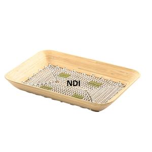 Bandeja decorativa de buena calidad, diseño de incrustaciones de hueso de forma redondeada para comida, café, té, platos para servir, bandejas de ratán - Product Image 3