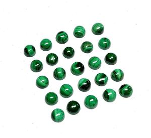 Pierres précieuses en malachite verte naturelle de 4 mm, lisses, cabochon, qualité AAA, pierres semi-précieuses calibrées, fabrication de bijoux, couleur IGI - Product Image 2