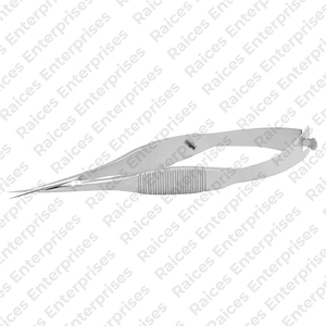 Tijeras de capsulotomía con fuente de alimentación manual de acero inoxidable, servicio OEM, instrumento médico, tijeras de capsulotomía en ángulo Vannas - Product Image 1