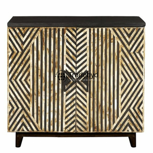 Mesa de consola versátil con incrustaciones de hueso hecha a mano para apartamentos, dormitorios o salas escolares, acento elegante de Tradebyd - Product Image 5