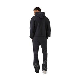 Ensemble de survêtements pulls 100% coton de haute qualité pour hommes, avec logo personnalisé, hiver, polaire écologique, séchage rapide, respirant et anti-UV - Product Image 2