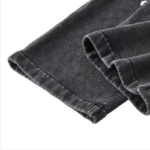 <b>Men's</b> Sun Faded Paneled Flared Sweatpants Breathable <b>Red</b> Acid Wash Stacked <b>Trousers</b> Thick Fleece Streetwear Cotton <b>Trouser</b> Sale - Product Image 6