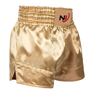 2023 adultos estilo único Muay Thai Shorts venta al por mayor ligero patrón sólido cintura elástica pantalones cortos de tipo medio - Product Image 4