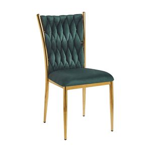 Wewi Chaise en velours doré extensible et léger pour la maison, le bureau et le salon. - Product Image 1