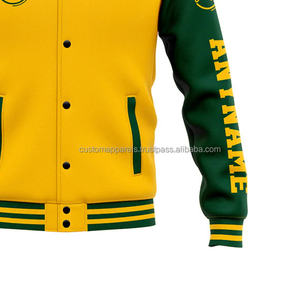 Chaqueta universitaria con estilo al por mayor, prendas de vestir exteriores para eventos a juego con cuello levantado y decoración bordada frontal, venta al por mayor - Product Image 6