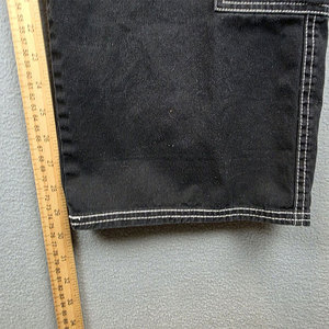 Pantalon cargo noir évasé pour femme, style punk gothique emo, avec étoiles et surpiqûres contrastées, 2026 - Product Image 5
