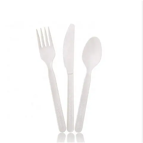 Compostable and Biodegradable CPLA Cutlery Trading 6.5inch Light Green Cutlery for Restaurants and Home