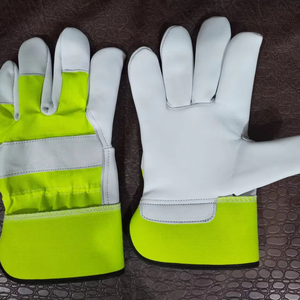 Gants de sécurité industriels professionnels antidérapants et ignifuges en cuir de vachette, doublure en coton, personnalisables, résistants à la chaleur - Product Image 1