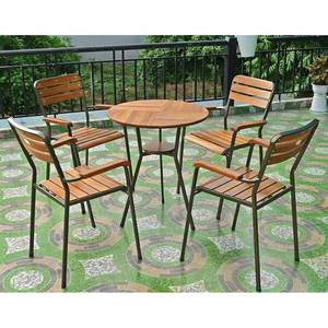 Silla de Jardín de Madera Maciza para Exteriores Moon 03, Diseño Moderno, Silla de Hierro para Jardín Resistente a la Intemperie-GCF155 - Product Image 3