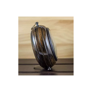 นาฬิกาตั้งโต๊ะไม้หน้าปัด5.25นิ้วสไตล์โบราณกรอบไม้สีน้ำตาล4นิ้วพร้อมหน้าควอทซ์สีดำสำหรับสำนักงานหรือโค่นล้มโต๊ะ - Product Image 2