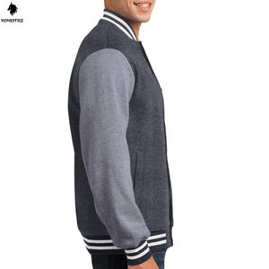 Veste universitaire en laine décontractée pour hommes, col montant, capuche haute, coupe-vent, lumière chaude, confortable, style lettre, prix raisonnable - Product Image 2