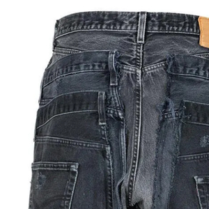 Short en jean personnalisé pour hommes, fournisseur de jeans décontractés vintage déchirés à bord brut, vêtements d'été 2025 - Product Image 4