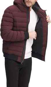 2025 Latest Design Men's XL Size Puffer Bomber Jacket High Quality <b>Winter</b> <b>Coat</b> <b>Hooded</b> Collar Fashionable Fabric Manufacturer - Product Image 2