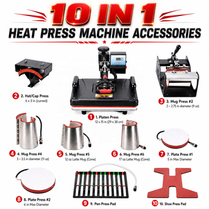 Presse à chaud multifonction 10 en 1 pour t-shirts, casquettes, chaussures, stylos, coques de téléphone - Product Image 3