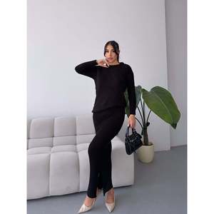 Skirt Sweater <b>Knit</b> <b>Set</b> 1558 - Black - Product Image 1
