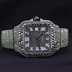 Relojes Hip Hop con Incrustaciones de Diamantes, Relojes Mecánicos de Lujo Personalizados para Hombre y Mujer, Relojes con Moissanita de Colores - Product Image 1