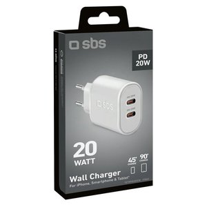 Cargador de Pared TETRPD20CCW de Doble Puerto y 20W, Blanco, USB Tipo-C, Adaptador Caricabatterie - Product Image 2