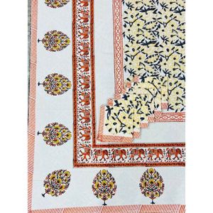 B2B Hot Selling 2023 New Design 100% Cotton <b>Table</b> <b>Covers</b> Sets with Napkins Floral Print Hand Block Printed <b>Table</b> Cloths - Product Image 5