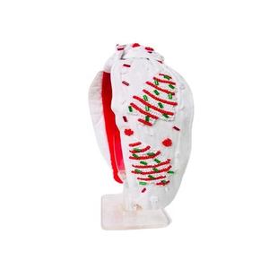 Christmas Day Seed Beaded Headband Knotted Seed Beaded <b>Hairbands</b> for Girls Hand embroidered Headbands Collection - Product Image 3