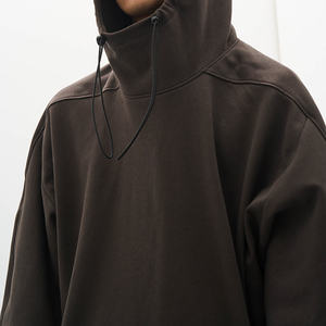 Sudadera con Capucha para Hombre, 100% Algodón Puro, Tejido Grueso, Logotipo Personalizado Bordado, Resistente al Viento, Color Sólido, Hombros Caídos, Corte Holgado, Ajuste Regular - Product Image 3