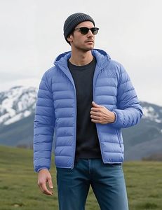 2025 Men's Eco-Friendly Breathable Quick Dry Casual Puffer Jacket Customizable <b>Stand</b> Collar Front Logo Winter Long Sleeve 280g - Product Image 4